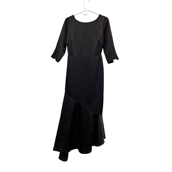 BODEN REBECCA Black SATIN DRESS ASYMMETRICAL Hem Cocktail Classy Formal Retro 4R - Picture 3 of 13